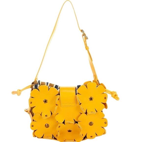 Kurt Geiger, Chelsea Flowers Bag in Mustard - Picture 2 of 4
